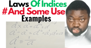 The Laws Of Indices And Applied Examples